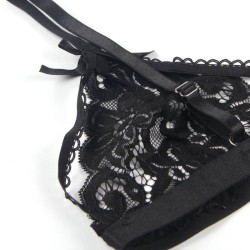 set ensemble trois pièces soutien-gorge + porte-jarretelle + string l-xl