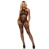 net halter bodystocking taille unique - noir