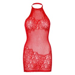 rhinestone halter mini robe taille unique - rouge