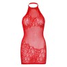 rhinestone halter mini robe taille unique - rouge