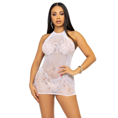 rhinestone halter mini robe taille unique - blanc