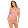 mini robe en filet coeur taille unique - rose