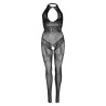 bodystocking résille sans couture taille unique - noir