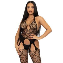 bodystocking de red con tirantes talla única - négro