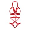 kink - harnais clouté o-ring teddy taille s - rouge