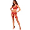 ensemble lacelove trois pièces rouge xs-s