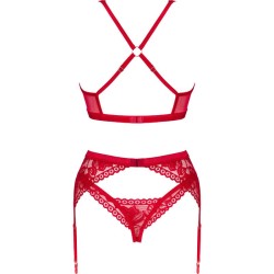 ensemble lacelove trois pièces rouge xs-s