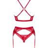ensemble lacelove trois pièces rouge xs-s