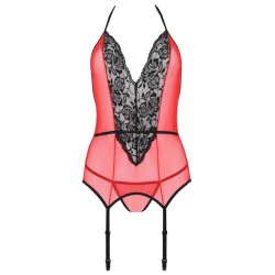 peonia corset ligne érotique rouge s-m