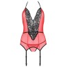 peonia corset ligne érotique rouge l-xl