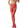 s027 bas rouges avec jarretière taille unique