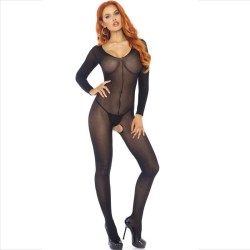 bodystocking manches longues noir