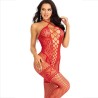 bodystocking cou licol coeurs rouges rouge