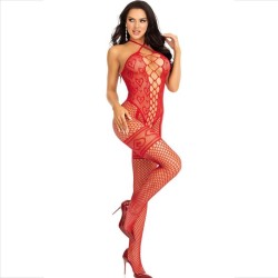 bodystocking cou licol coeurs rouges rouge