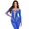 bodystocking cheville reckless bleu royal