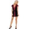 kumiko lc 90428 robe de chambre + culotte noir l-xl