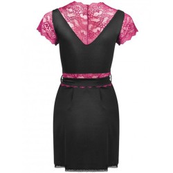 kumiko lc 90428 robe de chambre + culotte noir l-xl