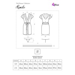 kumiko lc 90428 robe de chambre + culotte noir l-xl