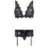 belita lc 90231 soutien-gorge + culotte + jarretière noir l-xl