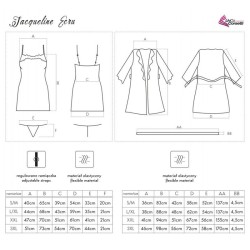 jacqueline lc 90249 robe de chambre + chemise + culotte ecru l-xl