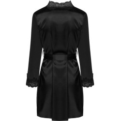 jacqueline lc 90249 robe de chambre + chemise + culotte noir l-xl