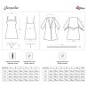 jacqueline lc 90249 robe de chambre + chemise + culotte noir l-xl