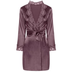 jacqueline lc 90249 robe de chambre + chemise + culotte violet l-xl