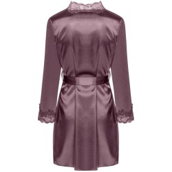 jacqueline lc 90249 robe de chambre + chemise + culotte violet l-xl