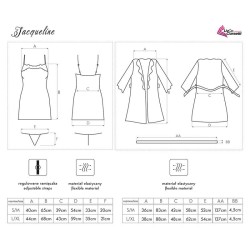 jacqueline lc 90249 robe de chambre + chemise + culotte violet l-xl