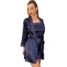 jacqueline lc 90249 robe de chambre + chemise + culotte bleu marine s-m