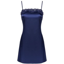 jacqueline lc 90249 robe de chambre + chemise + culotte bleu marine s-m