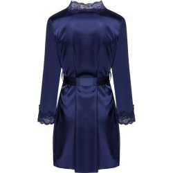 jacqueline lc 90249 robe de chambre + chemise + culotte bleu marine s-m