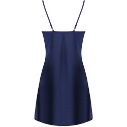 jacqueline lc 90249 robe de chambre + chemise + culotte bleu marine s-m