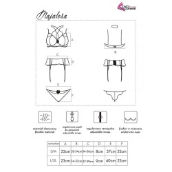 majalesa lc 90526 soutien-gorge + jarretière + culotte noir l-xl