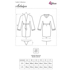 ariladyen lc 90568 robe de chambre + culotte noir l-xl