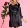 ariladyen lc 90568 robe de chambre + culotte noir l-xl