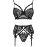 moridam lc 90552 soutien-gorge + jarretière + culotte négro l-xl