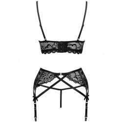 moridam lc 90552 soutien-gorge + jarretière + culotte négro l-xl