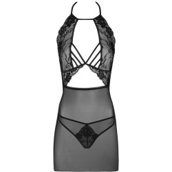 malviami lc 90625 chemise + culotte noir l-xl