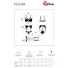 pojzon lc 90670 soutien-gorge + porte-jarretelles + bas + culotte noir l-xl