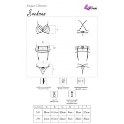snehana lc 90443 soutien-gorge + jarretière + culotte noir l-xl