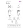snehana lc 90443 soutien-gorge + jarretière + culotte noir l-xl