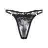 lot 3 pièces soutien-gorge + string + jarretière imprimé floral noir l-xl