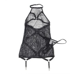 robe transparente  col dos noir l-xl
