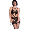 cr 4625 ensemble quatre pièces sans crotchless noir l