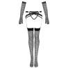 ensemble nemalia jarretière + bas + gants noir