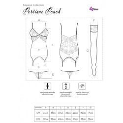 ensemble persinne pêche corset + culotte + bas