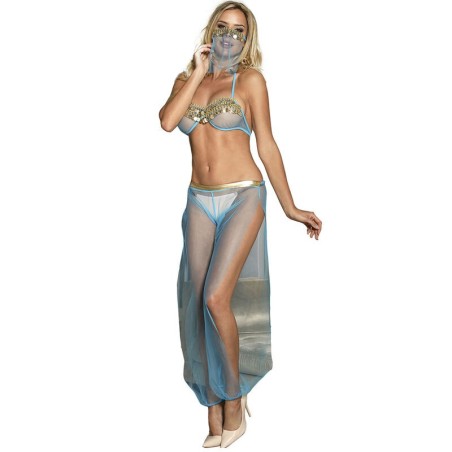 ensemble lingerie bleu style indien l-xl