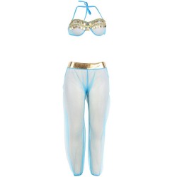 ensemble lingerie bleu style indien l-xl