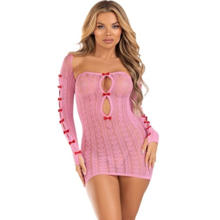 robe coeur & noeuds rose taille unique